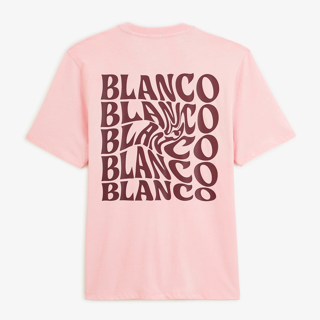 T-shirt manches courtes Théo imprimé dos Blanco Twist rose pivoine