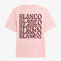 T-shirt manches courtes Théo imprimé dos Blanco Twist rose pivoine