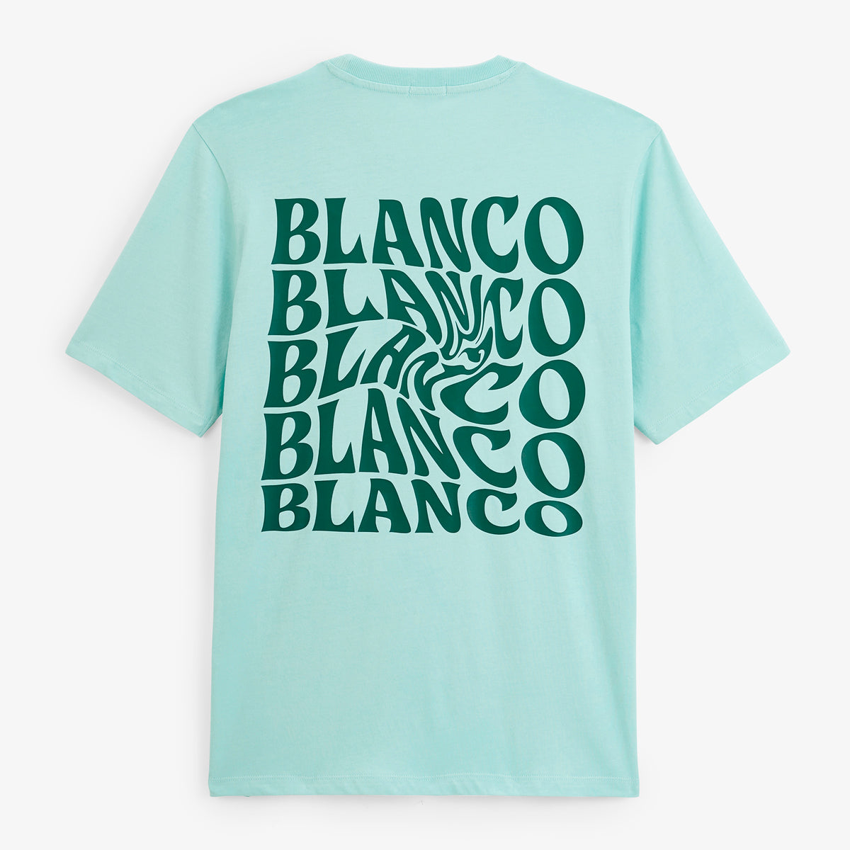 T-shirt manches courtes Théo imprimé dos Blanco Twist bleu ciel