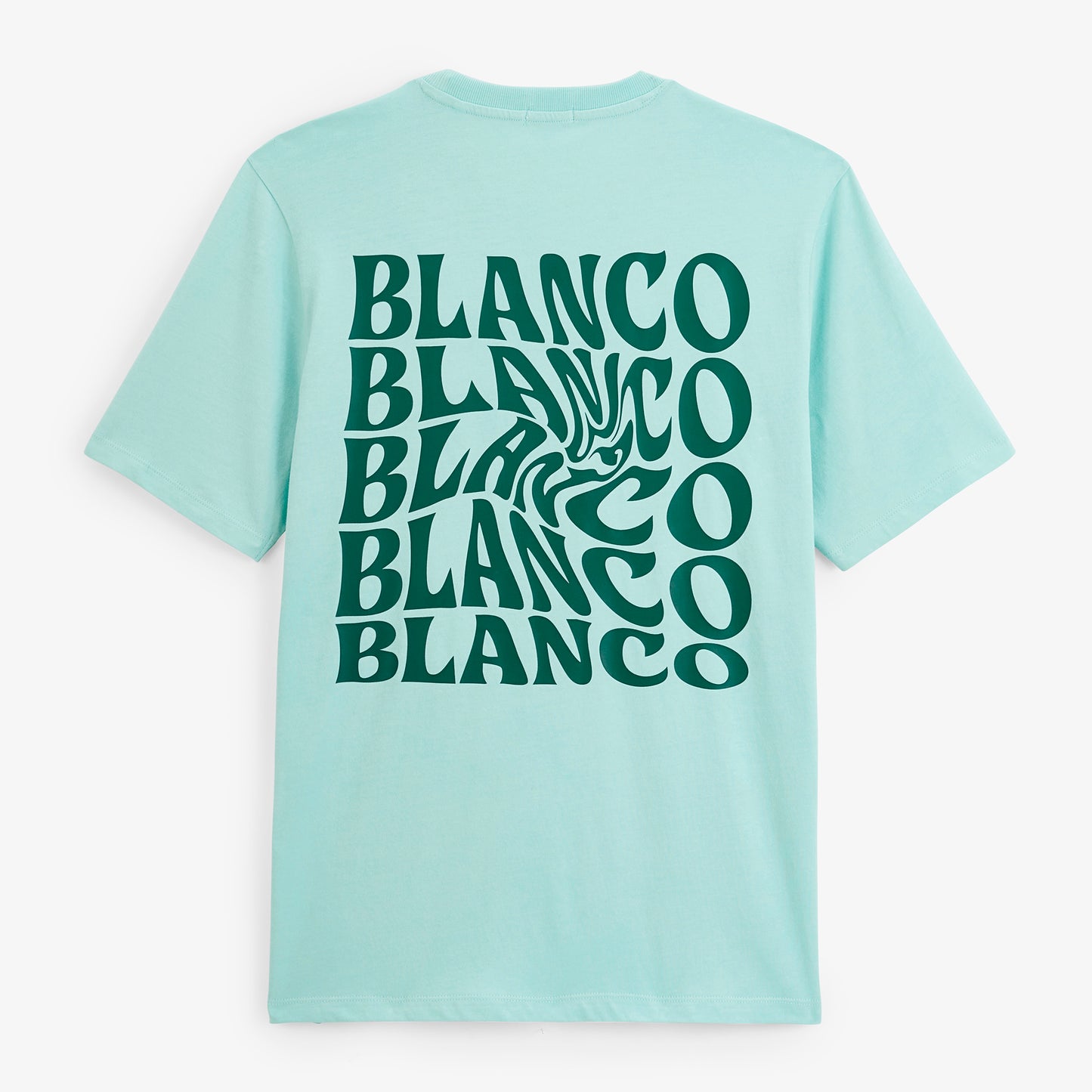 T-shirt manches courtes Théo imprimé dos Blanco Twist bleu ciel
