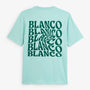 T-shirt manches courtes Théo imprimé dos Blanco Twist bleu ciel