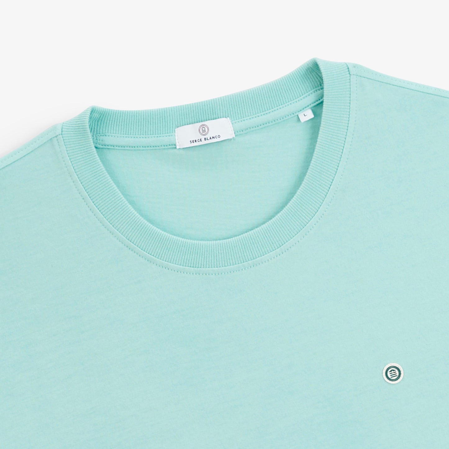T-shirt manches courtes Théo imprimé dos Blanco Twist bleu ciel