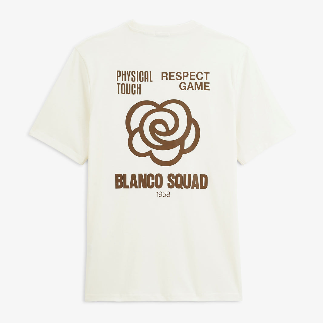 T-shirt manches courtes Théo imprimé dos Blanco Squad blanc cassé