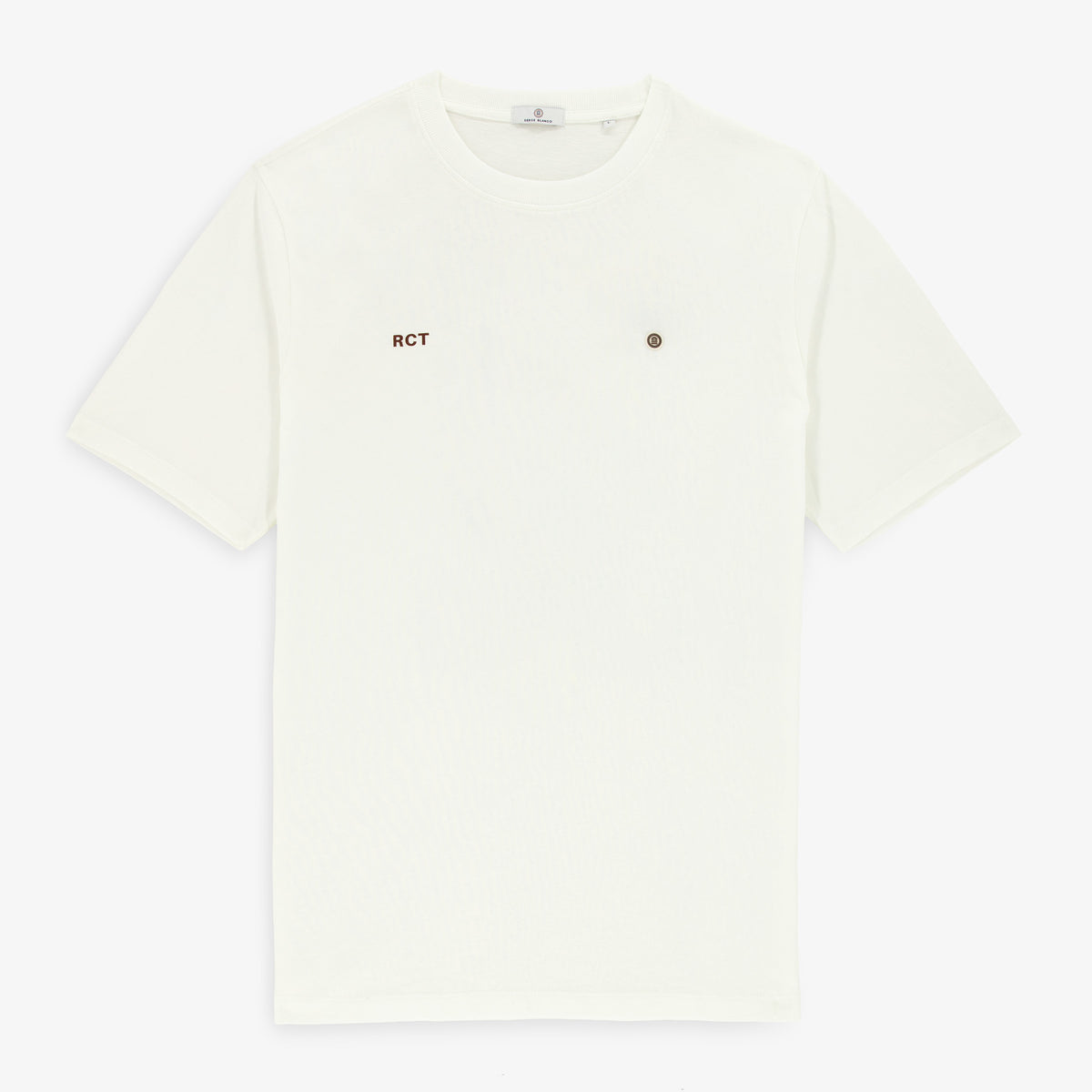 T-shirt manches courtes imprimé muguet blanc cassé Théo RCT