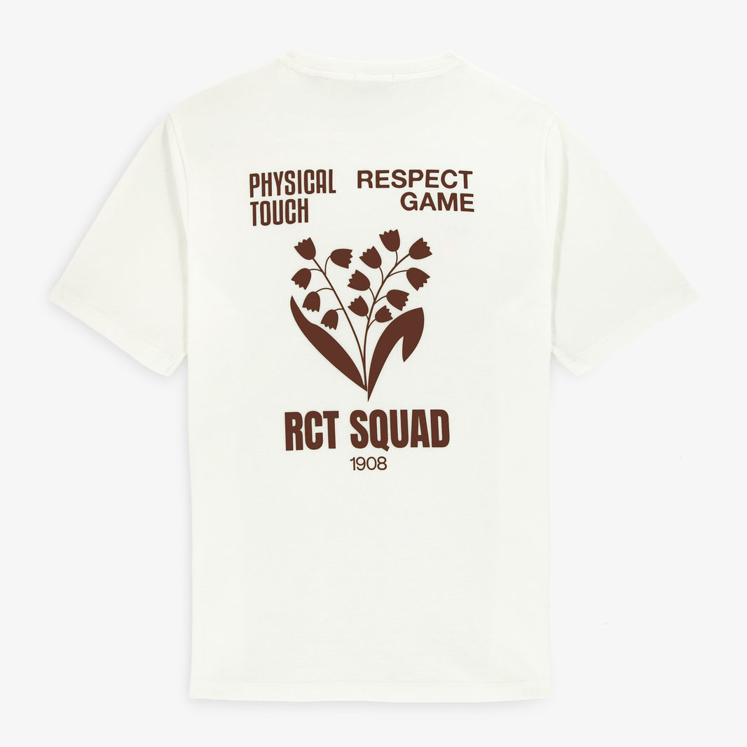 T-shirt manches courtes imprimé muguet blanc cassé Théo RCT