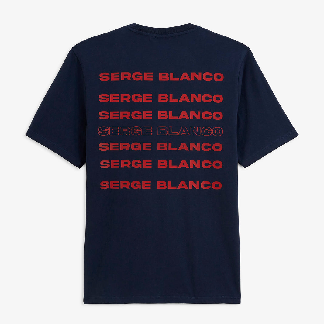 T-shirt manches courtes Théo imprimé dos SERGE BLANCO bleu marine