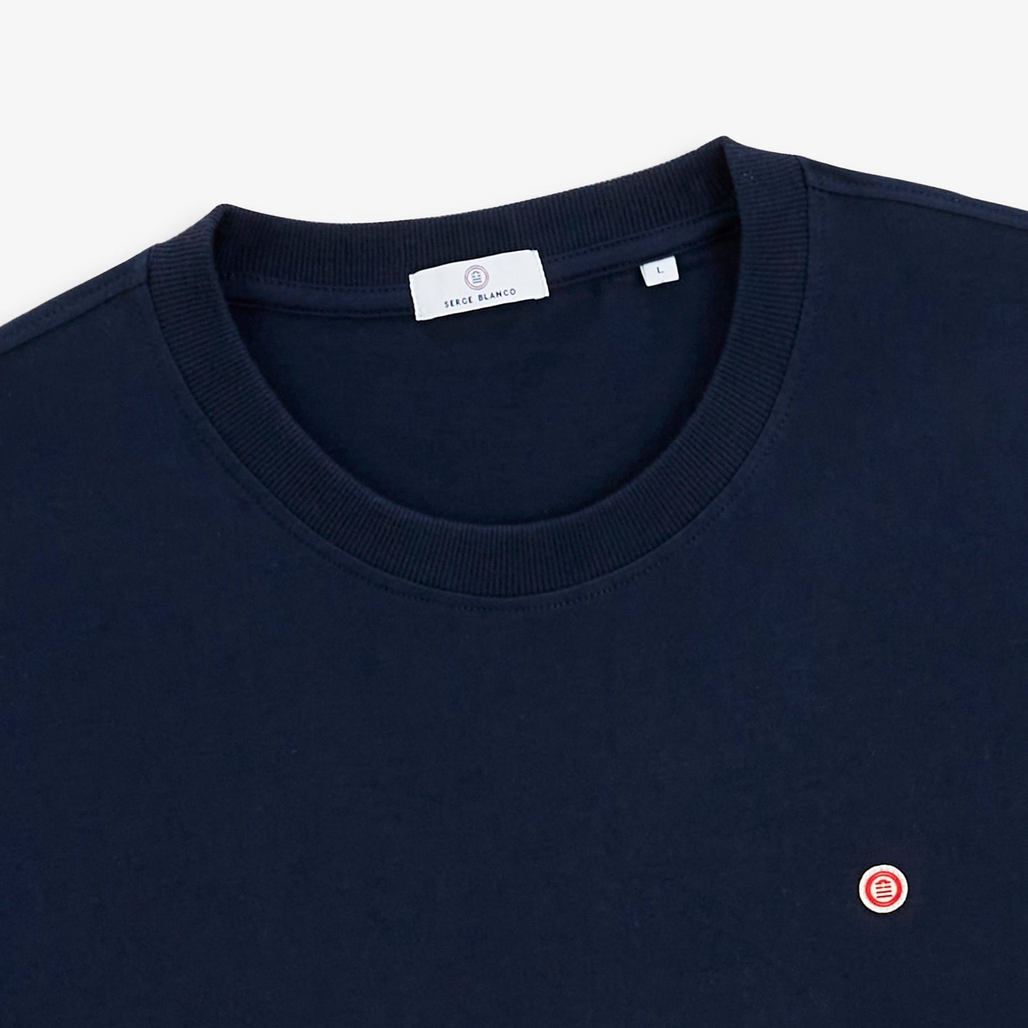 T-shirt manches courtes Théo imprimé dos SERGE BLANCO bleu marine