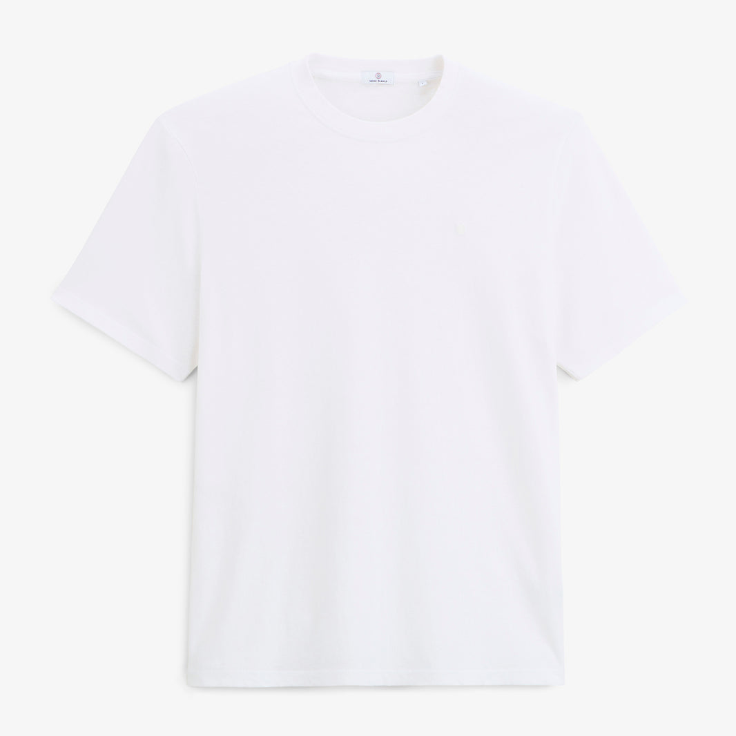 T-shirt manches courtes Théo lin mélangé blanc