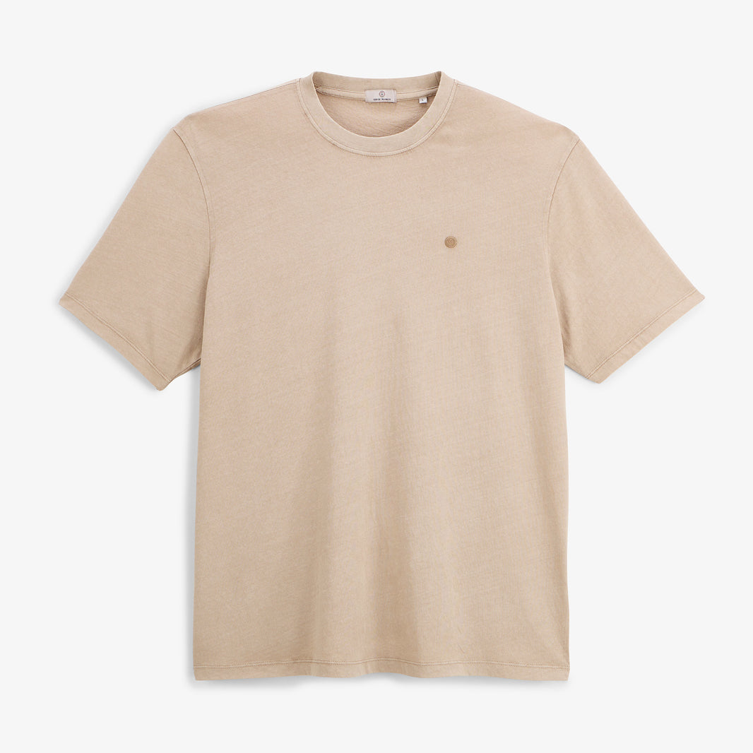 T-shirt manches courtes Théo lin mélangé beige travertin