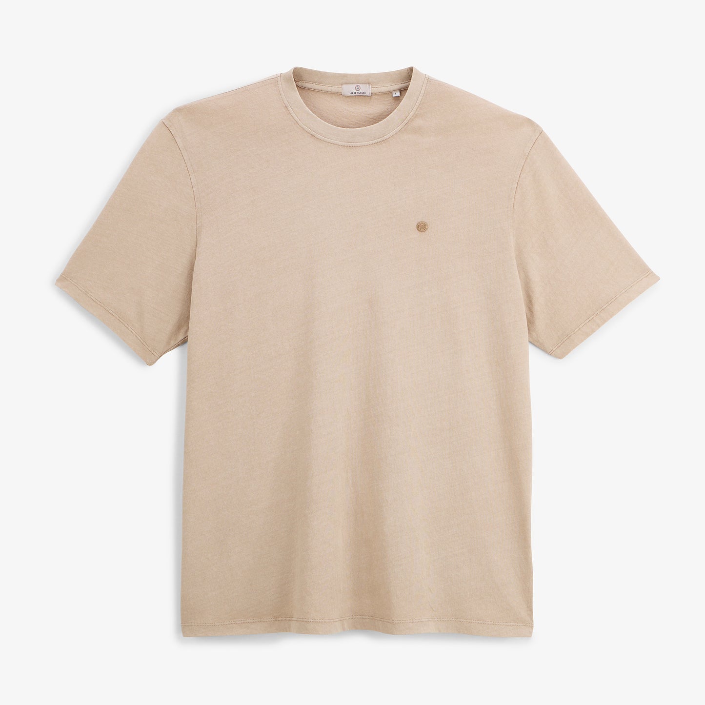 T-shirt manches courtes Théo lin mélangé beige travertin