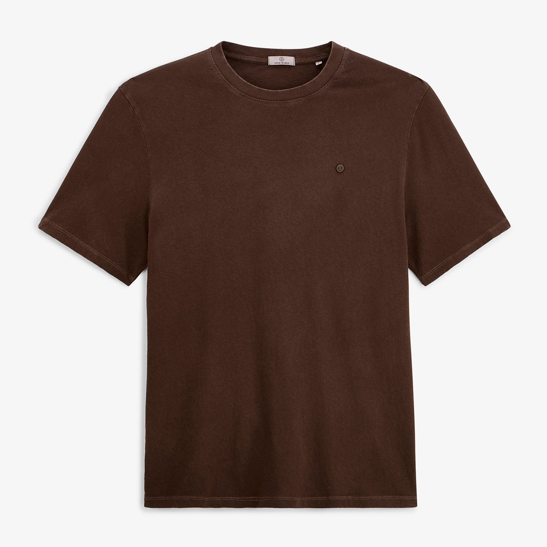 T-shirt manches courtes Théo lin mélangé marron brownie