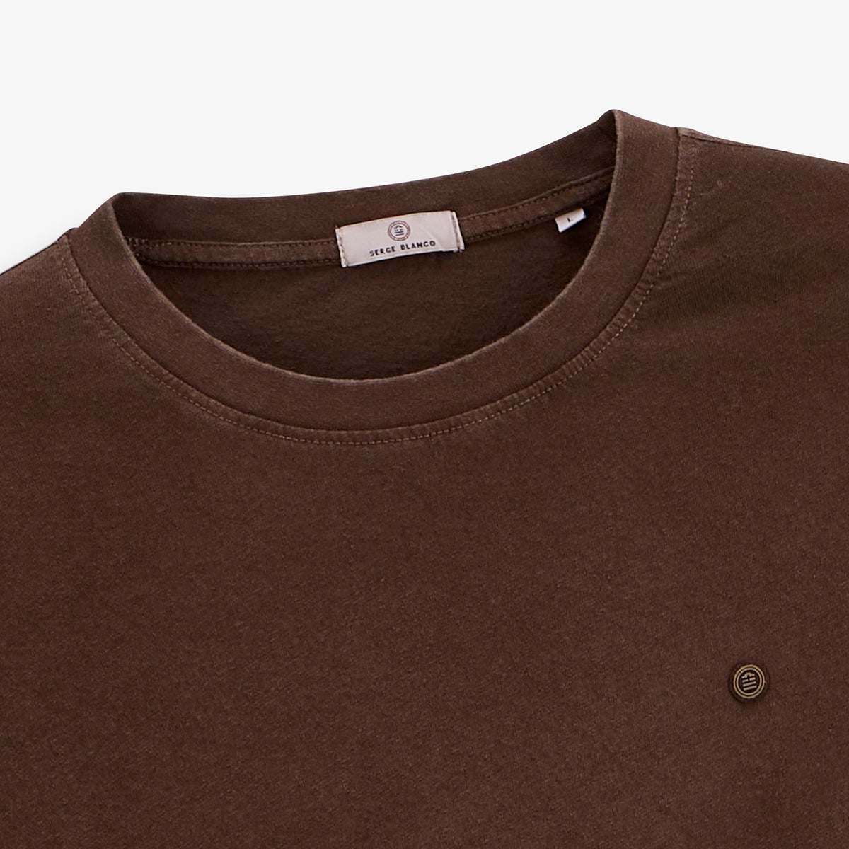 T-shirt manches courtes Théo lin mélangé marron brownie