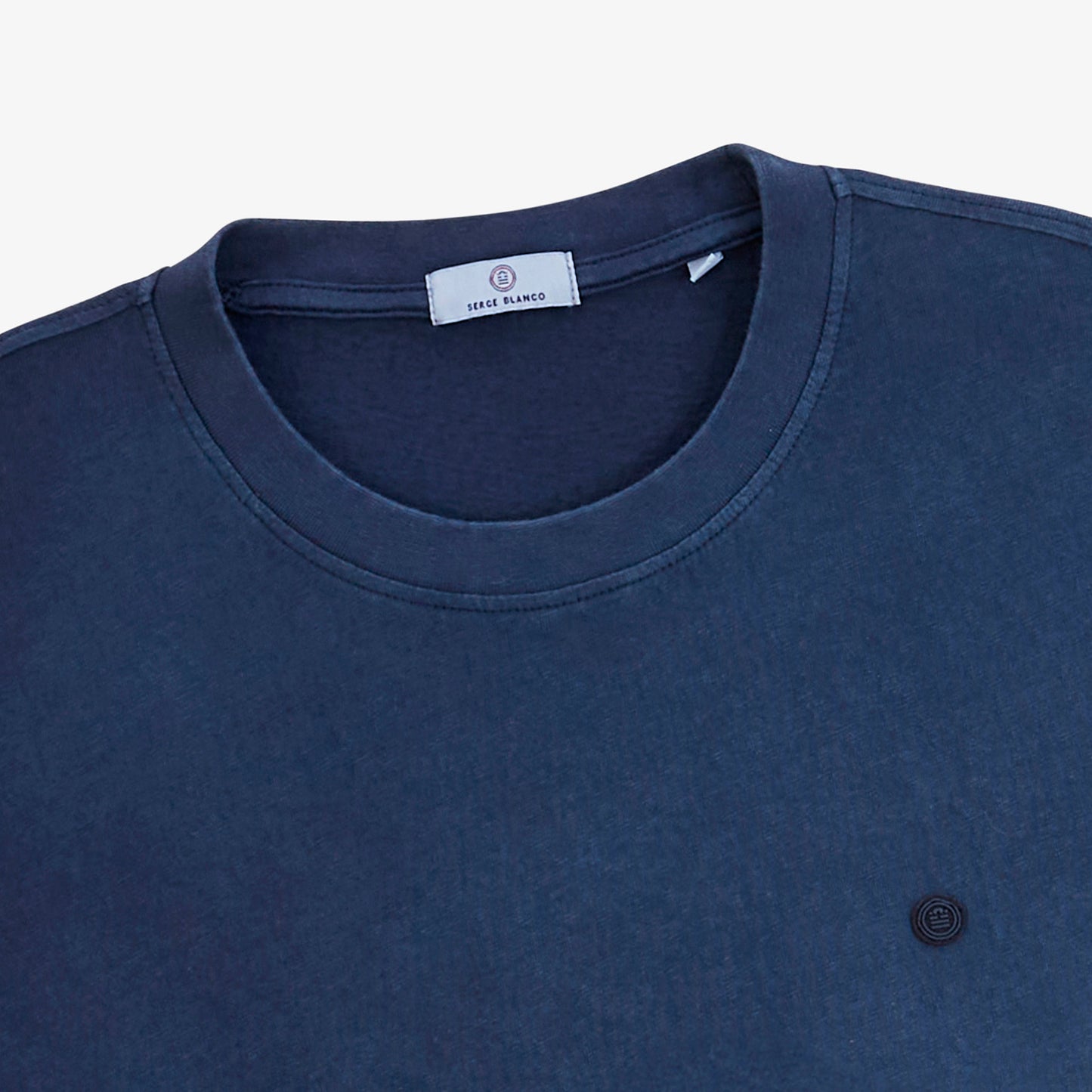 T-shirt manches courtes Théo lin mélangé bleu marine
