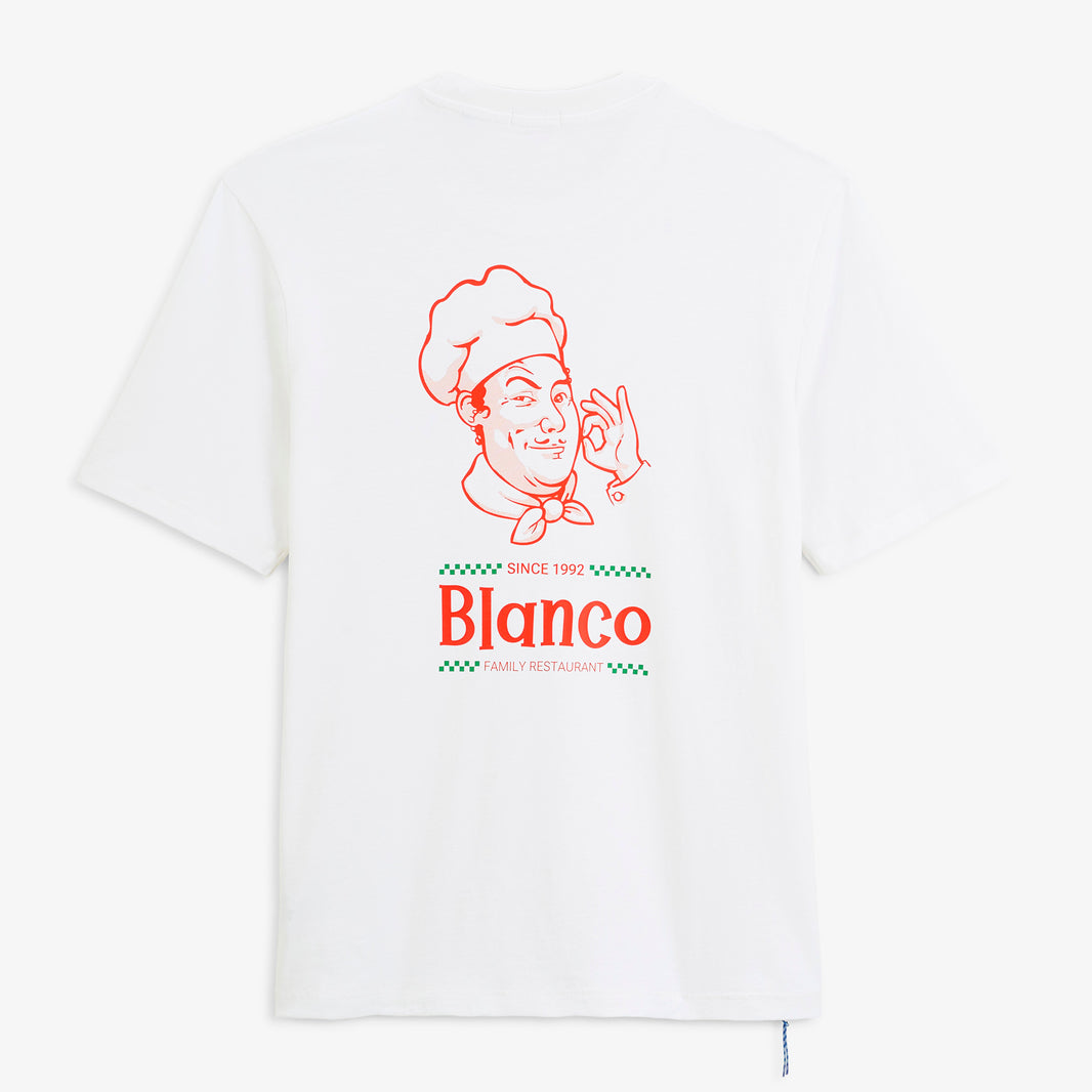 T-shirt manches courtes Théo imprimé Napoli blanc