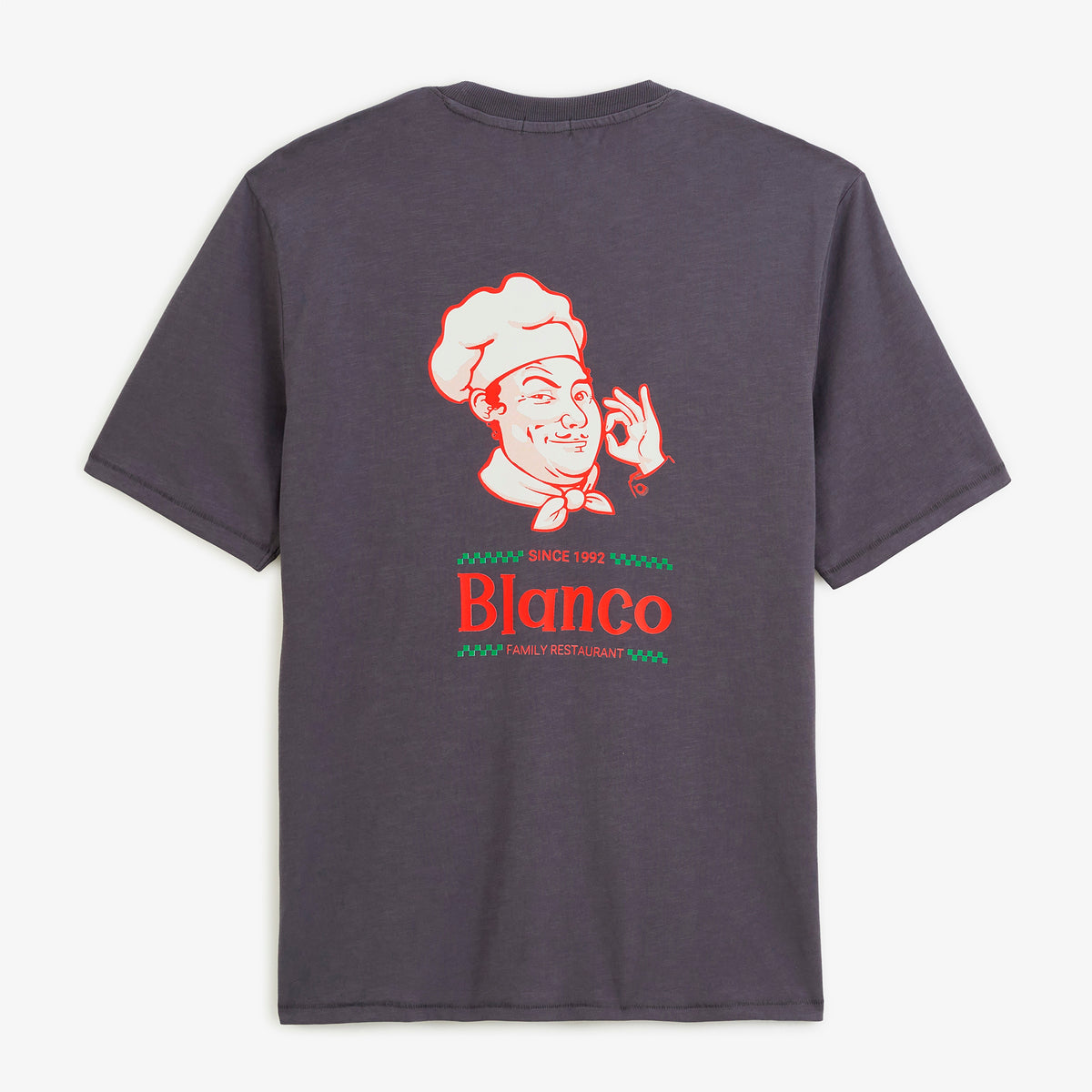 T-shirt manches courtes Théo imprimé Napoli gris asphalte
