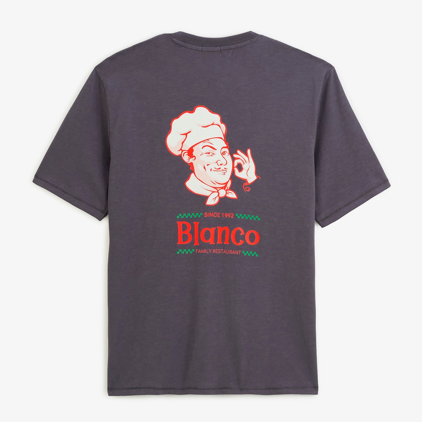 T-shirt manches courtes Théo imprimé Napoli gris asphalte