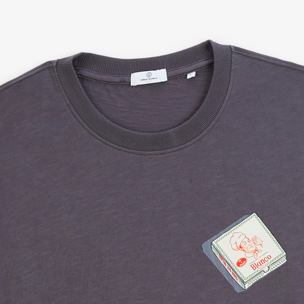 T-shirt manches courtes Théo imprimé Napoli gris asphalte