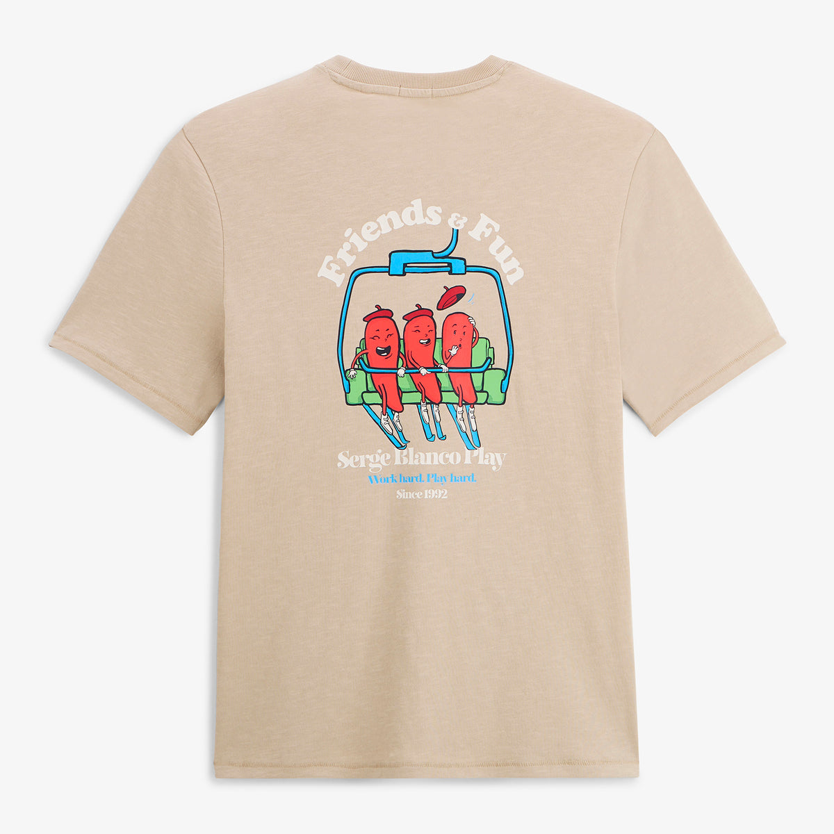 T-shirt manches courtes Théo imprimé Friends & Fun beige sable SBPLAY