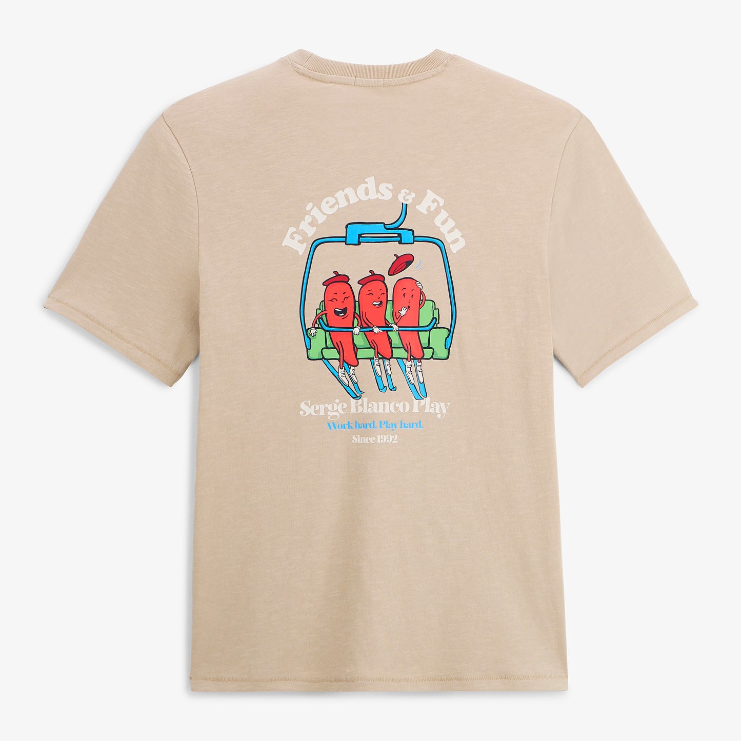 T-shirt manches courtes Théo imprimé Friends & Fun beige sable SBPLAY