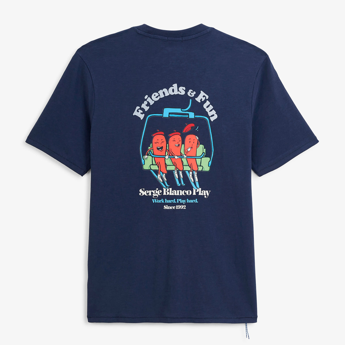 T-shirt manches courtes Théo imprimé Friends & Fun bleu marine SBPLAY