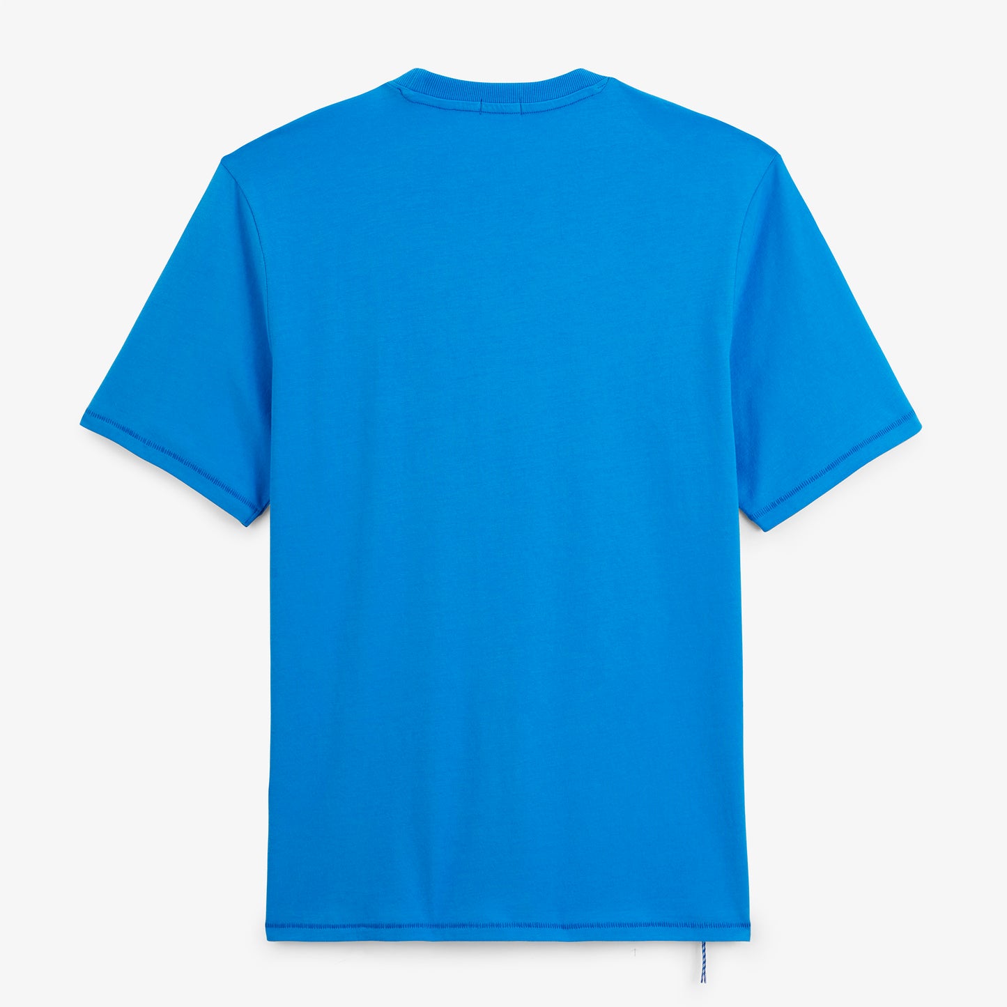 T-shirt manches courtes col rond Théo badge bouclette bleu