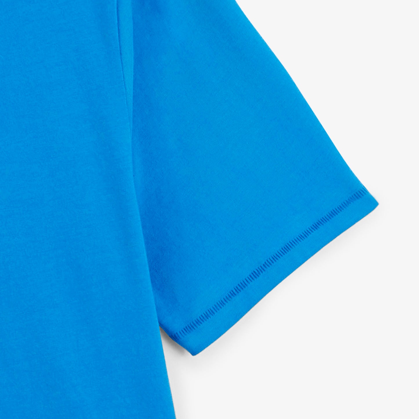 T-shirt manches courtes col rond Théo badge bouclette bleu