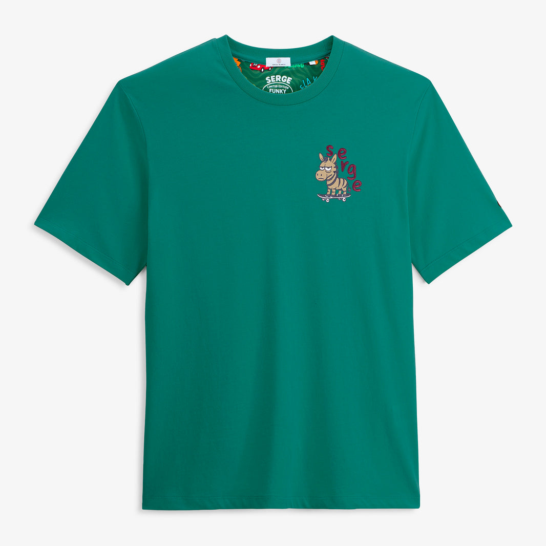 T-shirt manches courtes Thor brodé Funky Animals vert