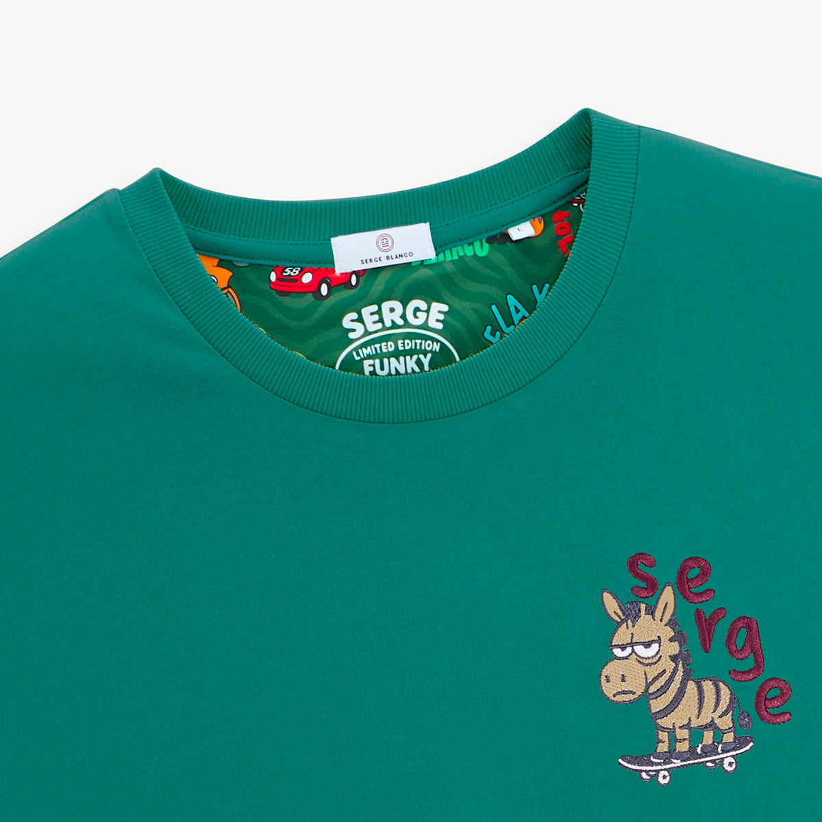 T-shirt manches courtes Thor brodé Funky Animals vert