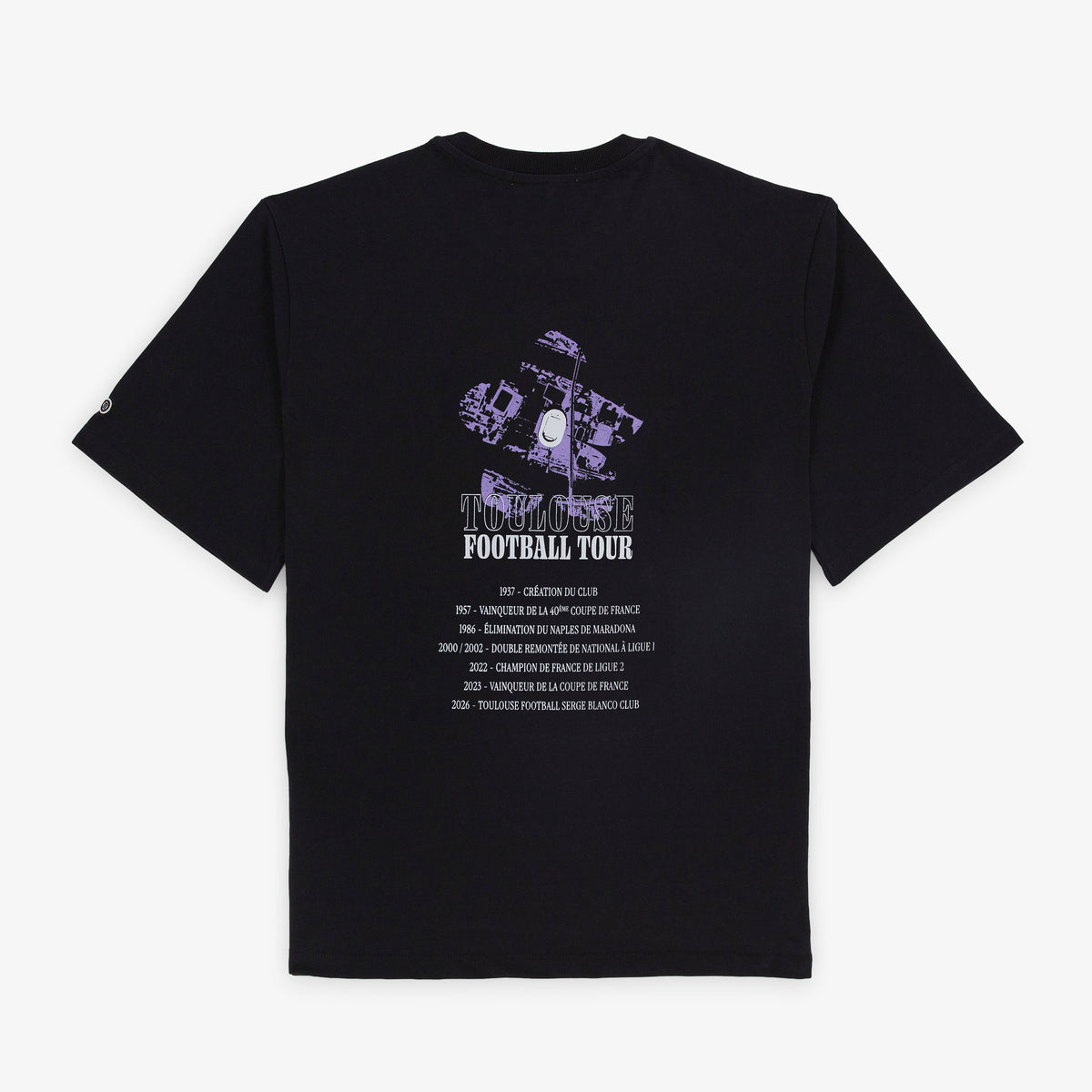 T-shirt "Toulouse Football Tour" manches courtes 100% coton noir Toulouse Football Club