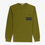 Langärmliges T-Shirt aus bronzefarbener Baumwolle mit Brusttasche