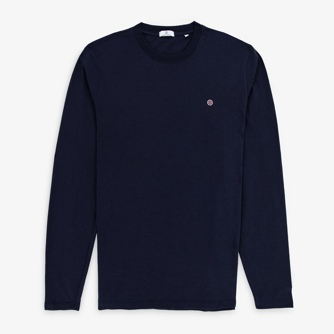 T-shirt manches longues en coton bleu marine