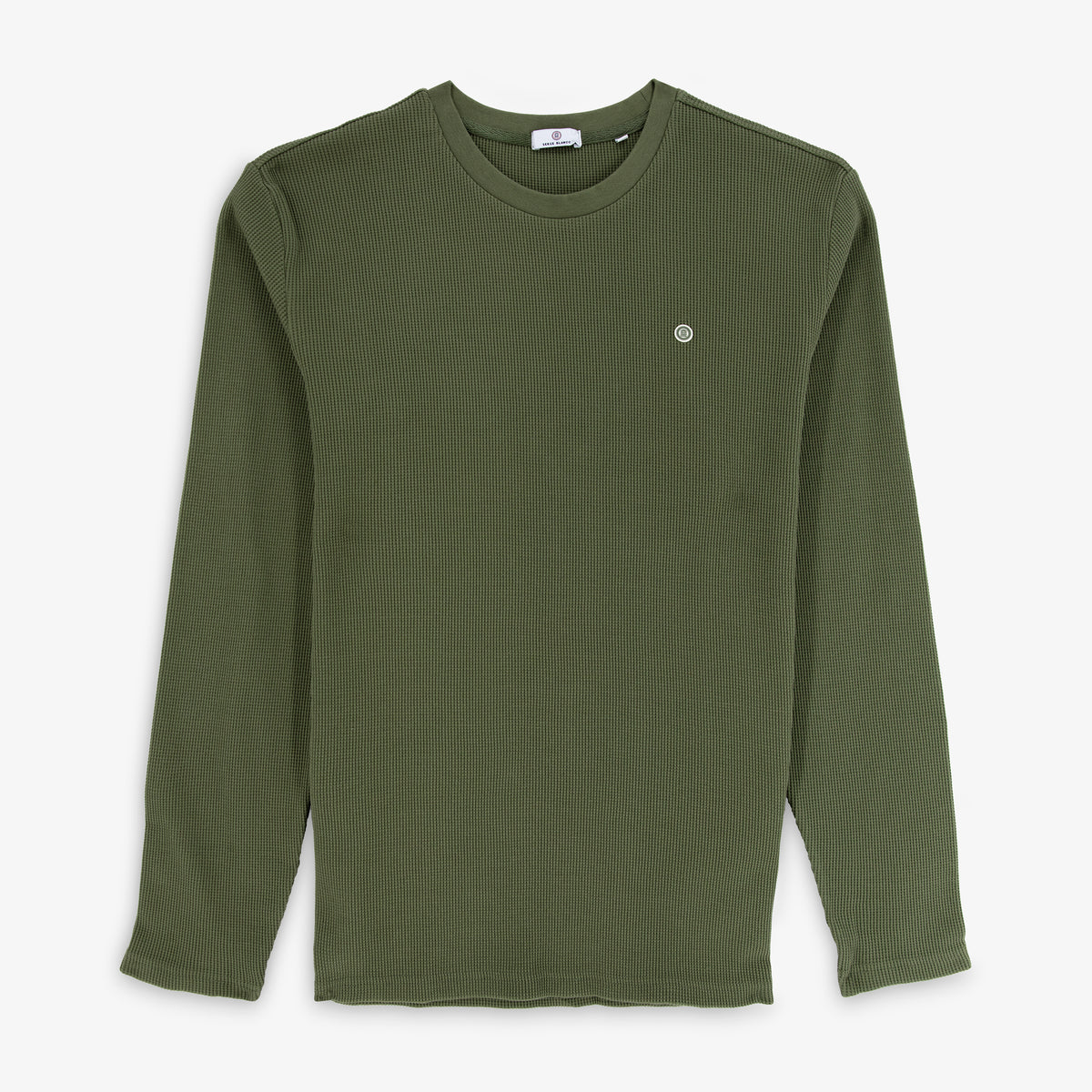 T-shirt manches longues Telo en coton gaufré kaki