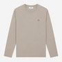 T-shirt manches longues col rond coton beige travertin