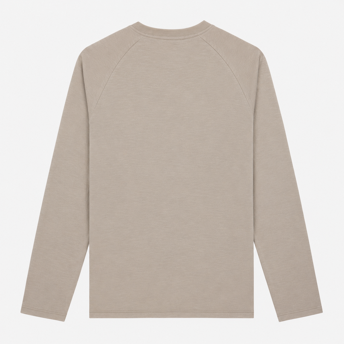 T-shirt manches longues col rond coton beige travertin