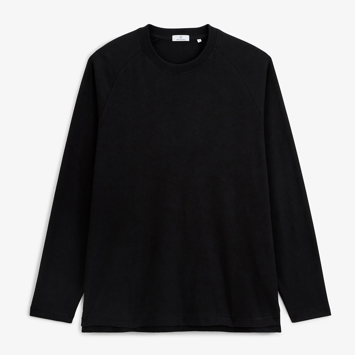 T-shirt manches longues col rond coton noir