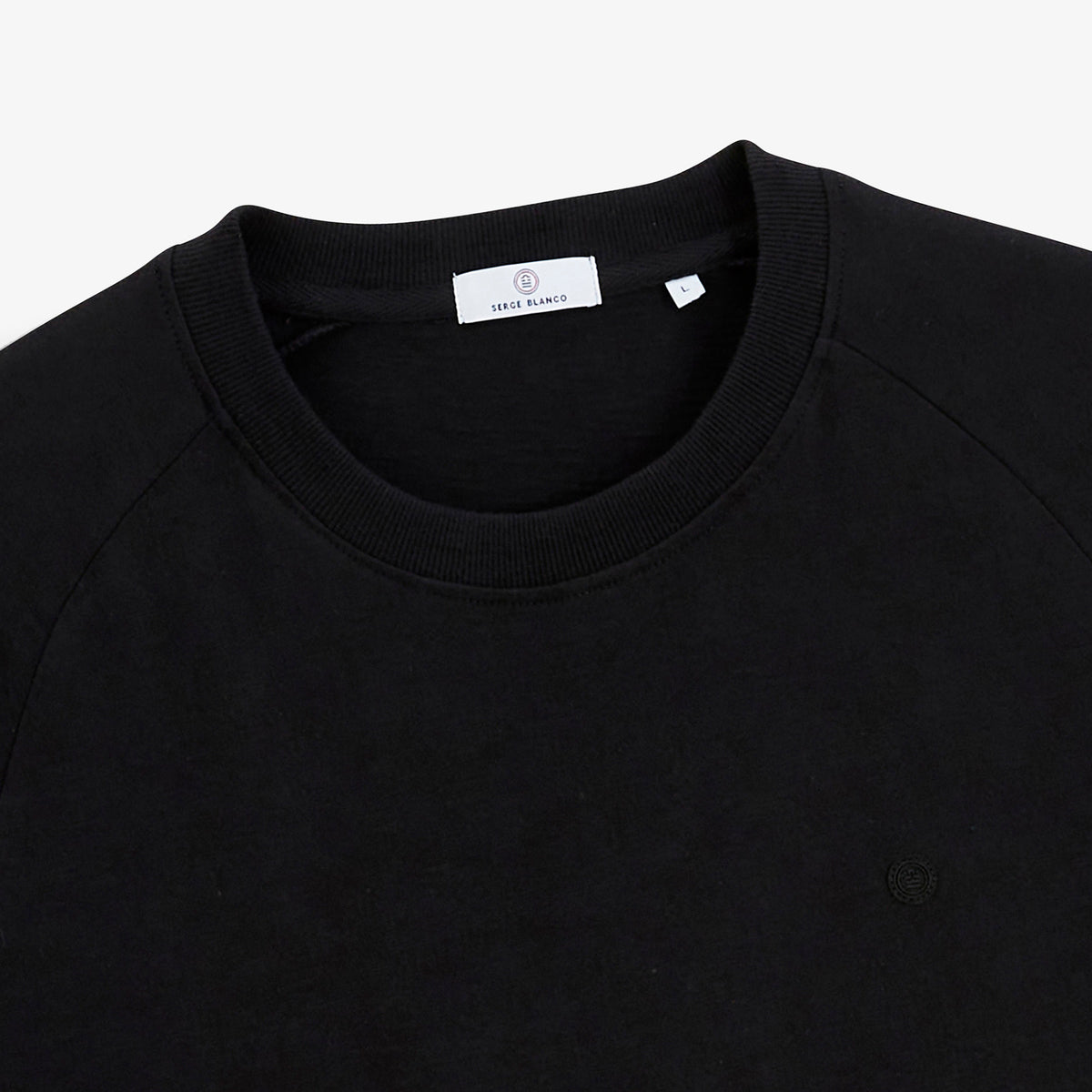 T-shirt manches longues col rond coton noir