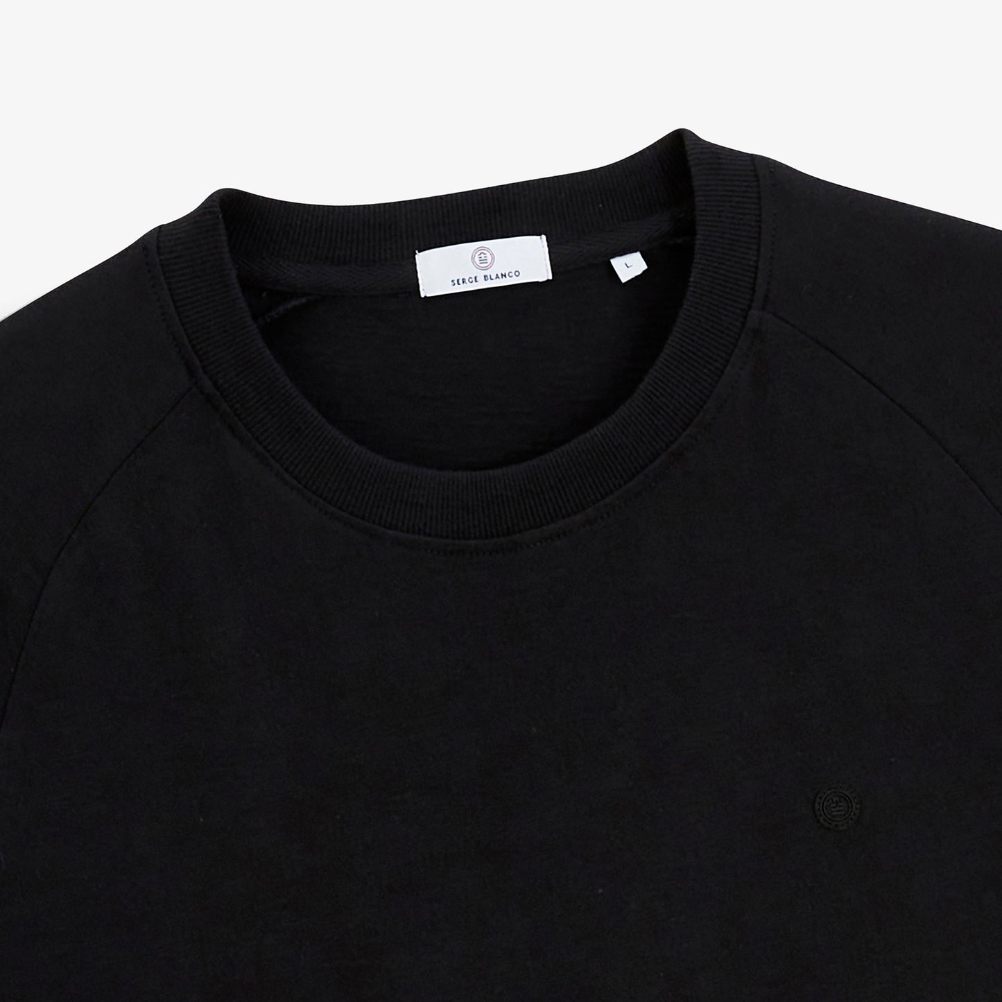 T-shirt manches longues col rond coton noir