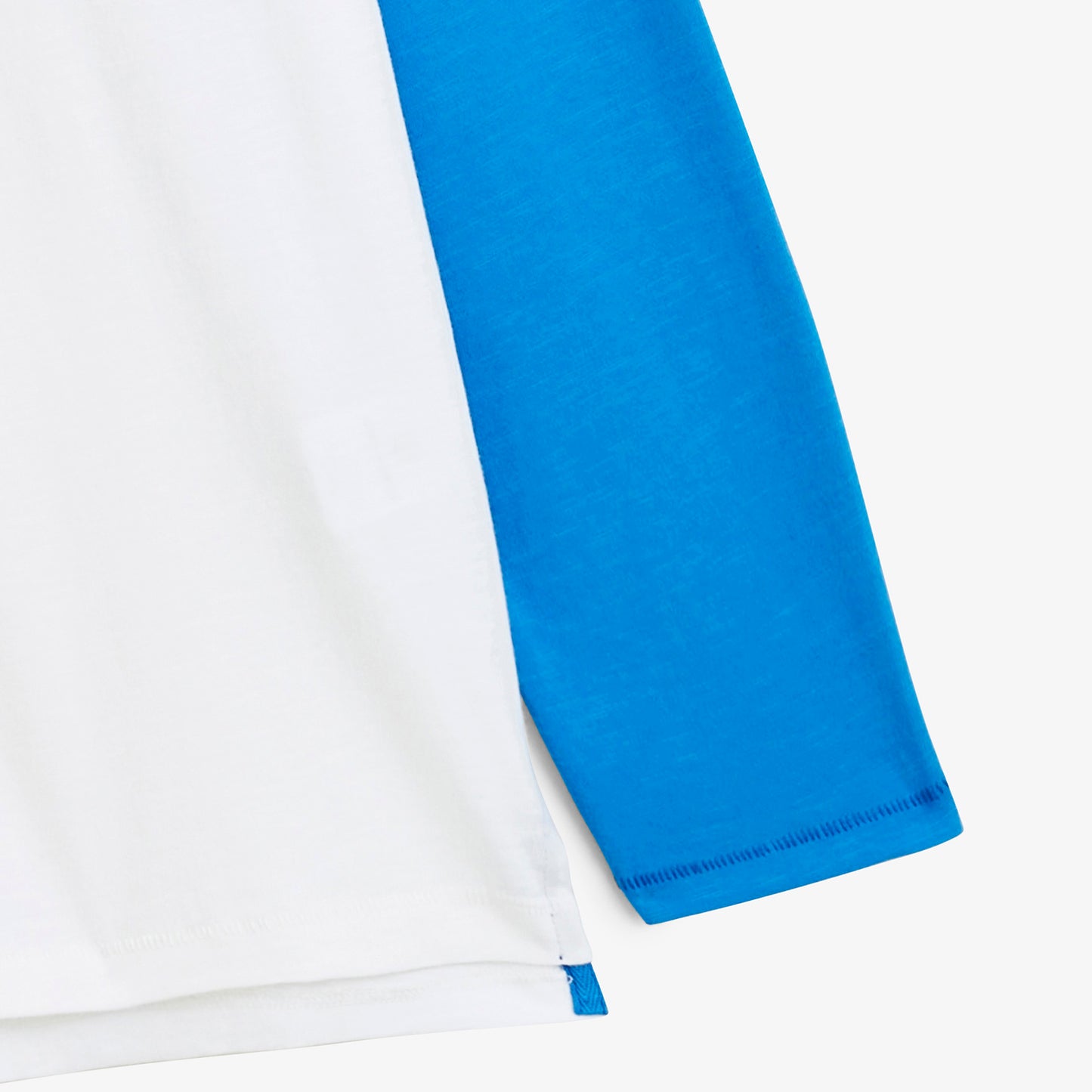 T-shirt manches longues col rond imprimé Play blanc et bleu roi