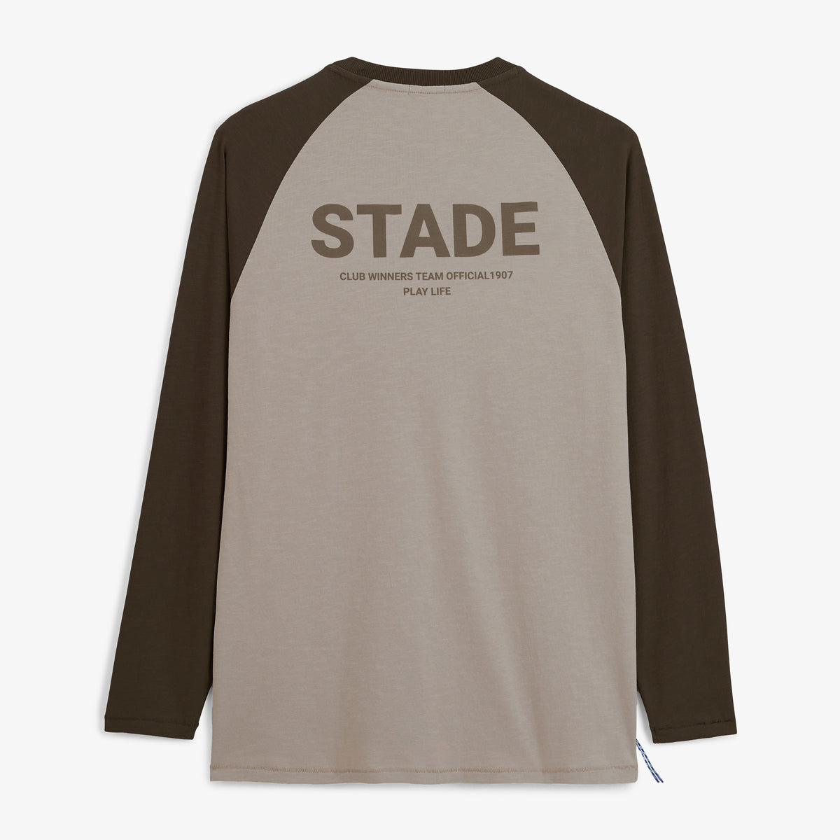 Maglietta a maniche lunghe in cotone con maniche raglan marrone dello Stade Toulousain
