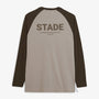 Maglietta a maniche lunghe in cotone con maniche raglan marrone dello Stade Toulousain