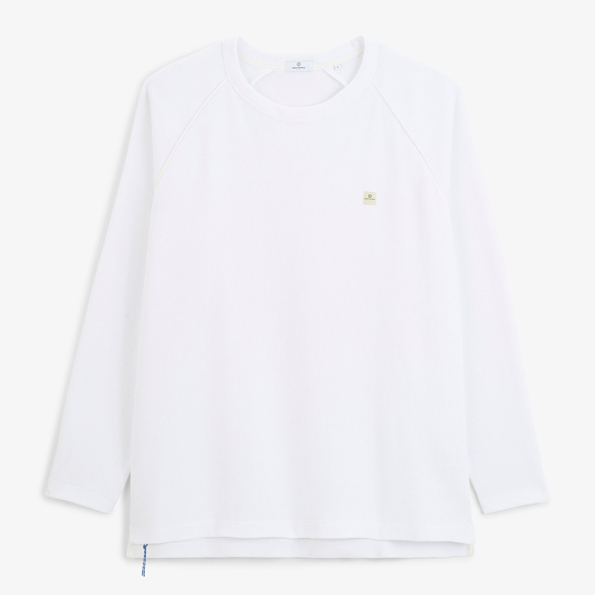 T-shirt manches longues coton gaufré col rond blanc SBPLAY