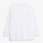 T-shirt manches longues coton gaufré col rond blanc SBPLAY