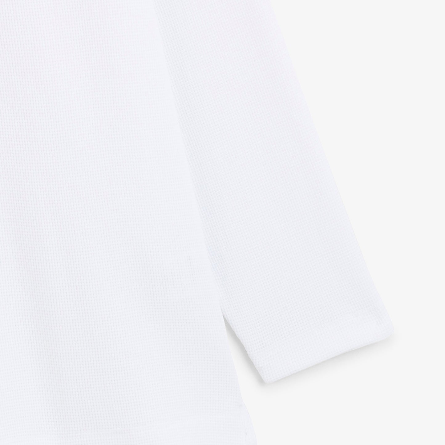 T-shirt manches longues coton gaufré col rond blanc SBPLAY