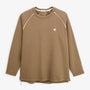 T-shirt manches longues col rond coton gaufré marron cachemire SBPLAY