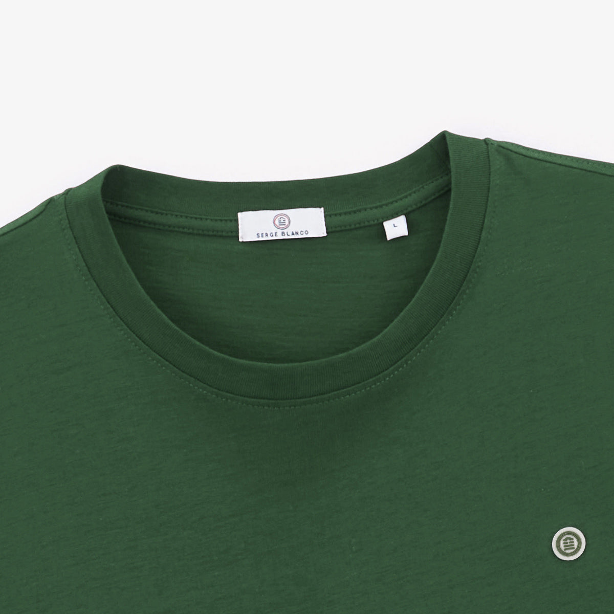 T-shirt col rond Theo en coton vert militaire HOMME SERGE BLANCO