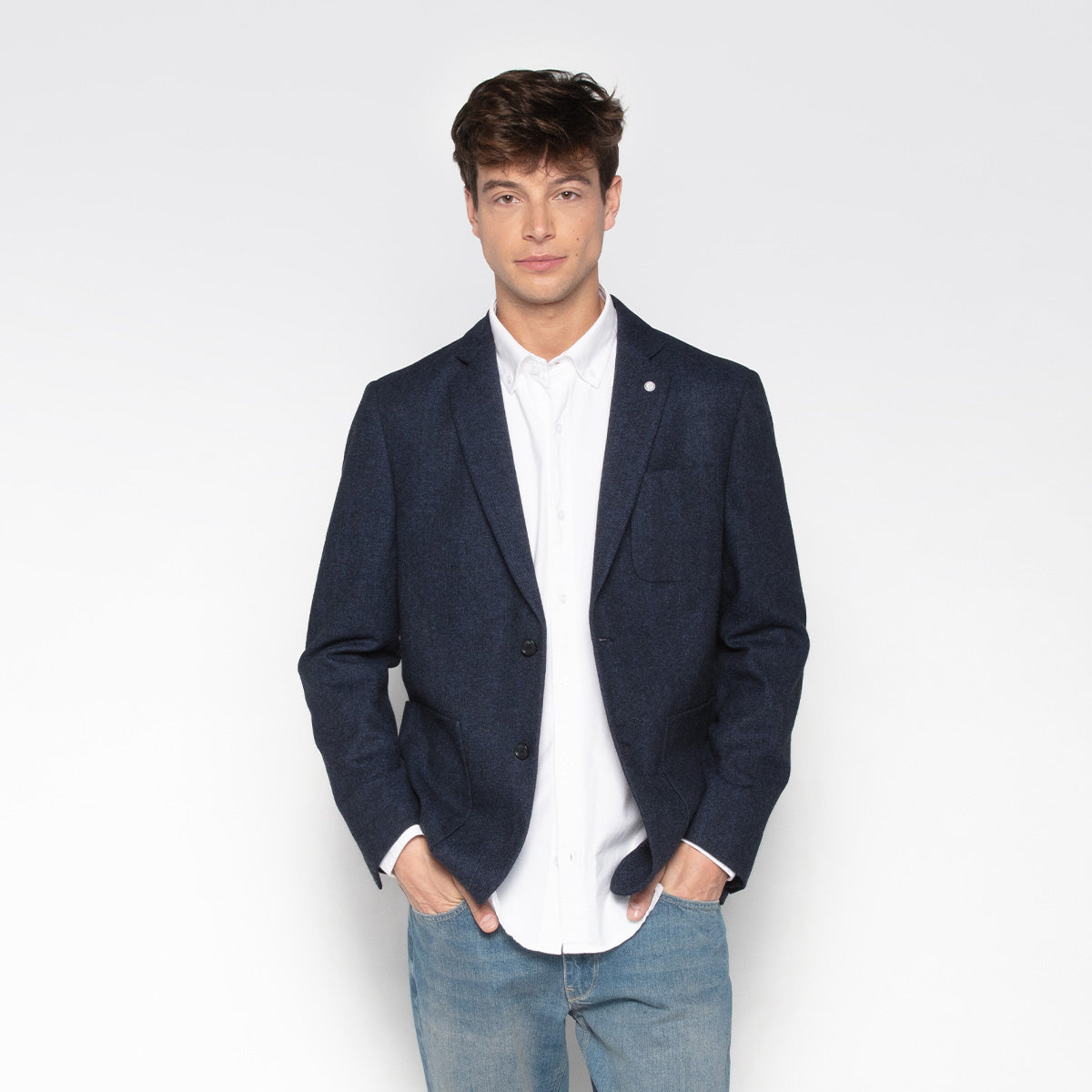 Veste Simonni en laine bleu marine Homme SERGE BLANCO