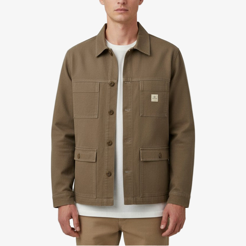 Veste Worker effet brossé marron shitake Wilfried Play Homme SERGE BLANCO