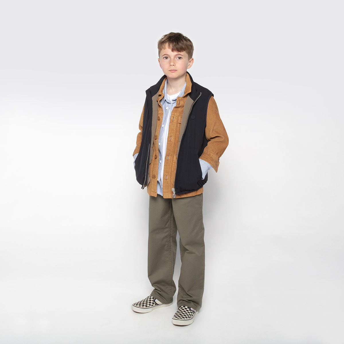 Veste Worker garçon en velours marron noisette Wilfried SERGE BLANCO