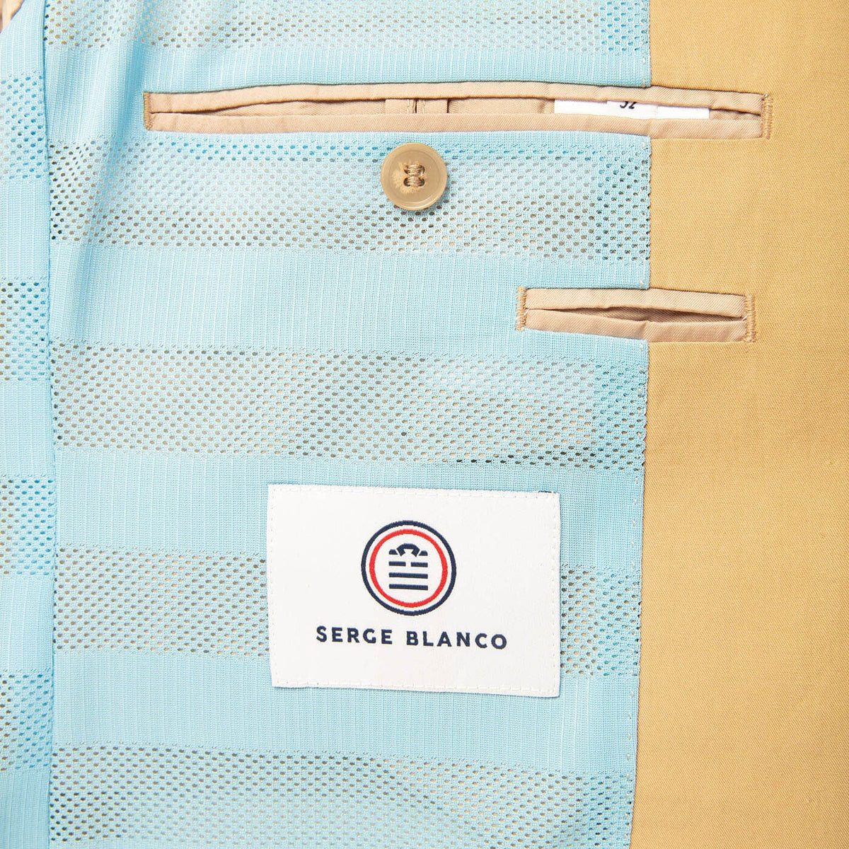 Veste blazer Simon beige mastic en coton homme serge blanco