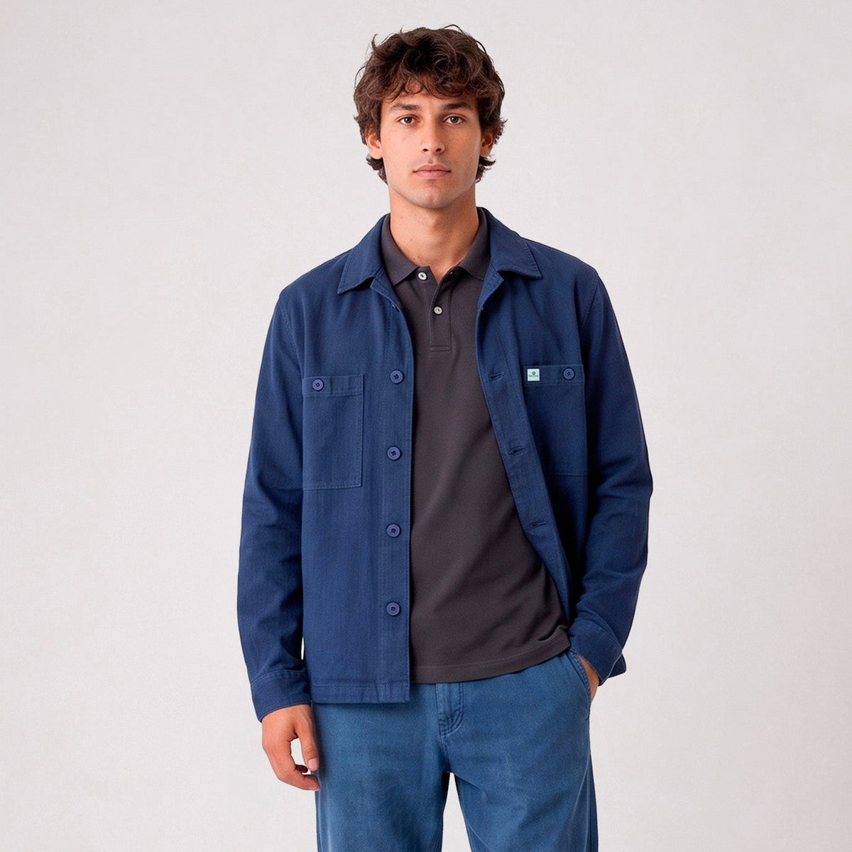 Blaue Baumwoll-Arbeitsjacke Warren SBPLAY